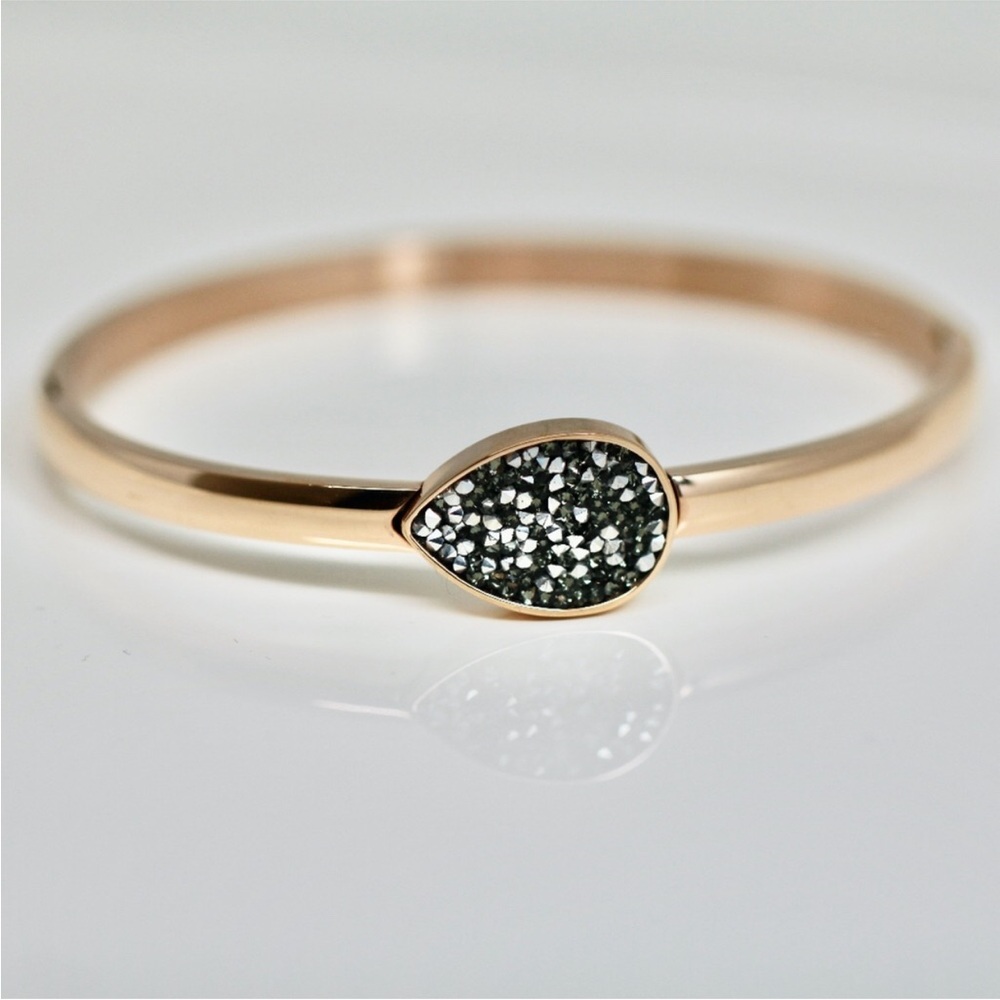 Jenna Jameson Gold Dipped Bracelet with Black Topez Stone - Picture 2 of 8